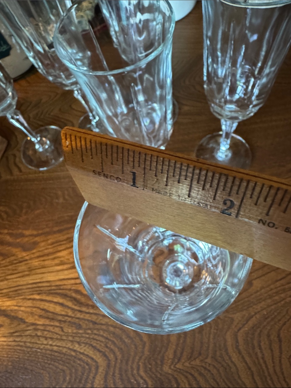 Vintage Clear Set of 6 Crystal Stemware Elegant Wine Champagne Glasses - Picture 3 of 5